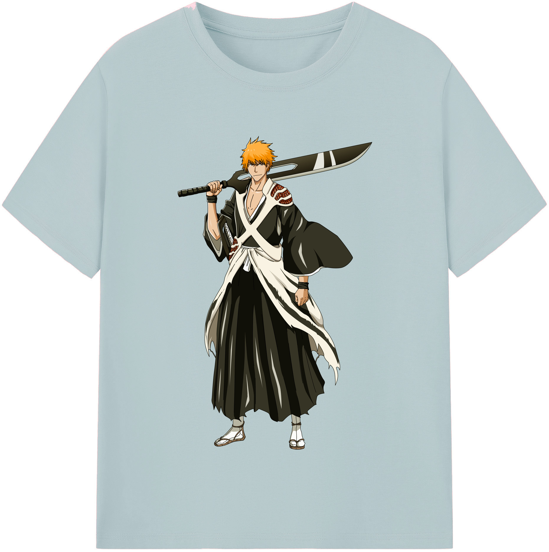 （画像用） ブリーチ 黒崎一護（くろさき いちご）BLEACH Kurosaki Ichigo 綿100％半袖Tシャツ（フロントプリント）